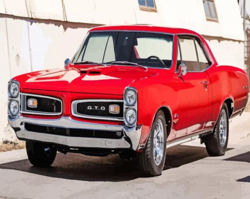Red Pontiac Gto Car paint by numbers