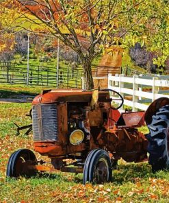 Old Rusty Tractor paint by numbers