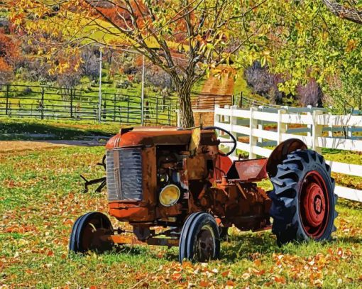 Old Rusty Tractor paint by numbers