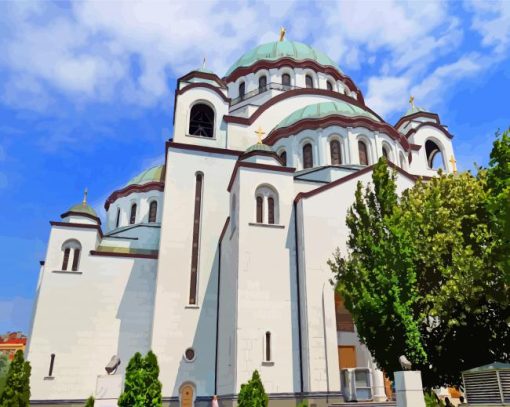 The Temple Of Saint Sava paint by numbers