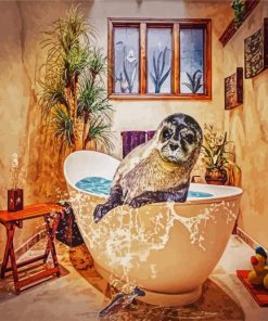 Seal Animal In Tub paint by numbers