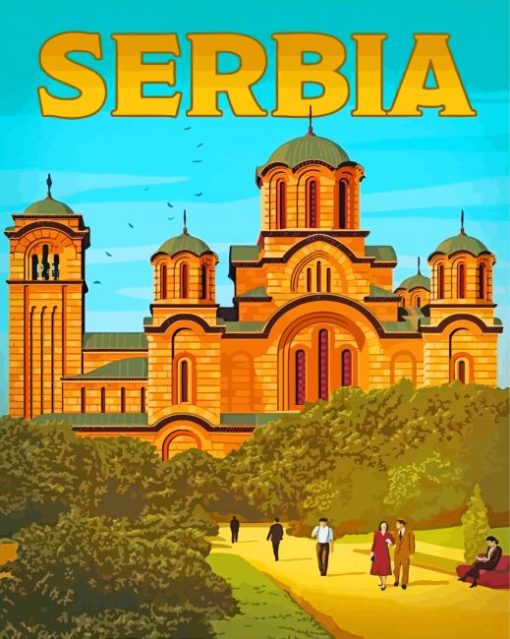 Serbia Buildings Poster paint by numbers