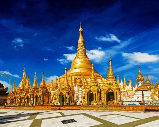 Shwedagon Pagoda paint by numbers