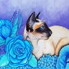 Siamese And Blue Flowers paint by numbers