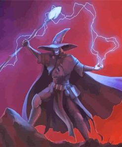 Powerful Skull Wizard paint by numbers