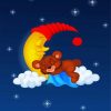 Sleepy Teddy Bear On Moon paint by numbers