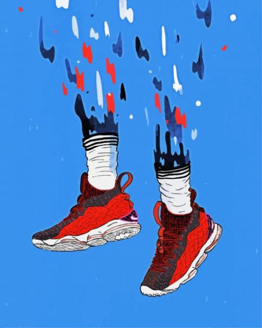Red Sneakers Art paint by numbers