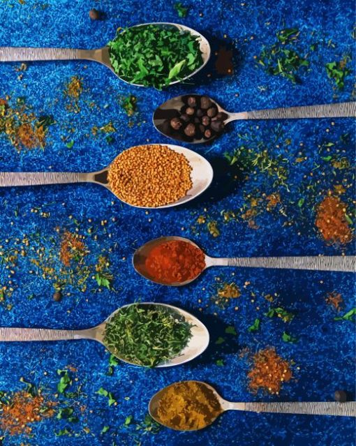 Spices On Spoons paint by numbers