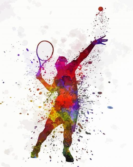 Splatter Tennis Player paint by numbers