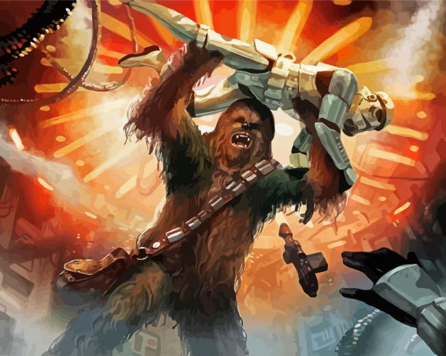 Stormtrooper And Chewbacca paint by numbers