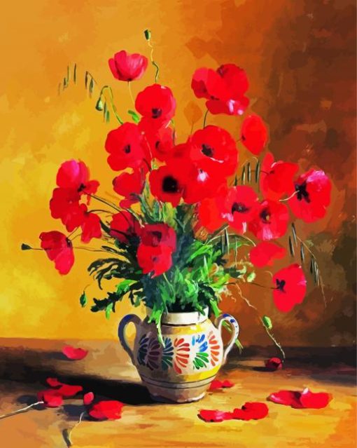 Still Life Coquelicot Poppies paint by numbers