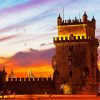 Sunset Belem Tower paint by numbers