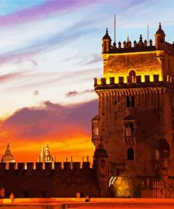 Sunset Belem Tower paint by numbers