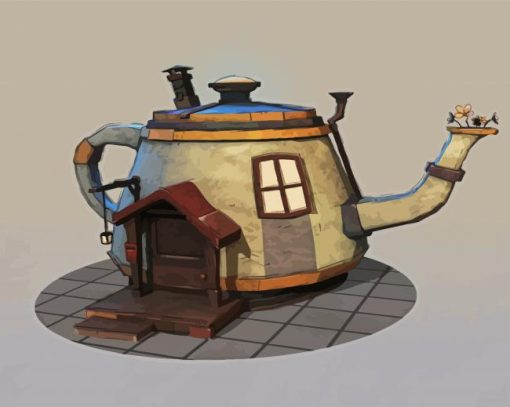 Aesthetic Teapot House paint by numbers