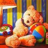 Teddy Bear Cuddling paint by numbers
