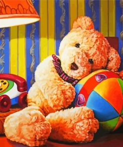 Teddy Bear Cuddling paint by numbers