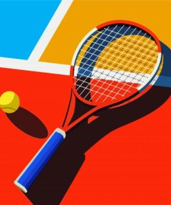 Tennis Racket And Ball paint by numbers