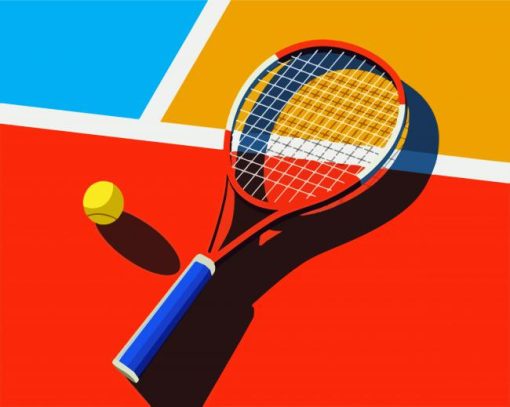 Tennis Racket And Ball paint by numbers