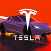 Purple Tesla Car Illustration paint by numbers