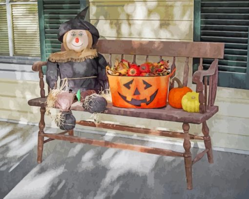 The Halloween Bench paint by numbers