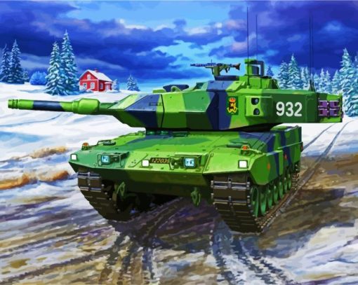 The Military Tank In Snow paint by numbers