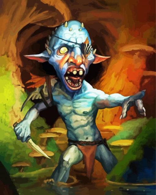 Scary Monster Goblin paint by numbers
