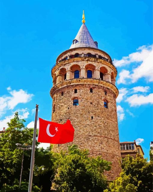 Galata Tower Monument paint by numbers