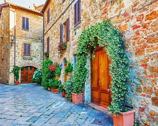 Aesthetic Tuscany Houses paint by numbers