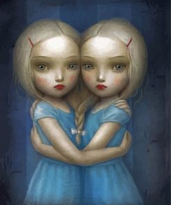 Cute Twins Girls paint by numbers