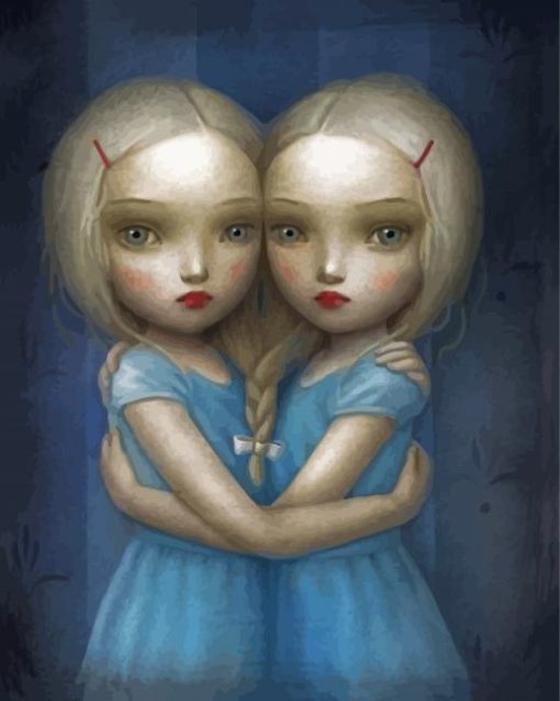 Cute Twins Girls paint by numbers
