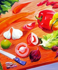 Vegetables And Knife Art paint by numbers