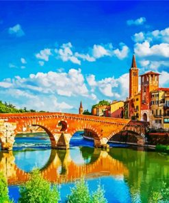 Aesthetic Bridge In Verona paint by numbers