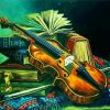 Violin And Books paint by numbers
