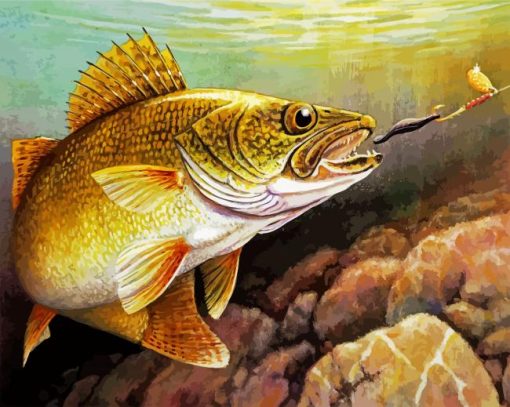 Catching Walleye Fish paint by numbers