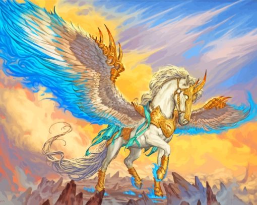 Warrior Horse With Wings paint by numbers