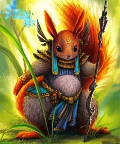 Warrior Red Squirrel paint by numbers