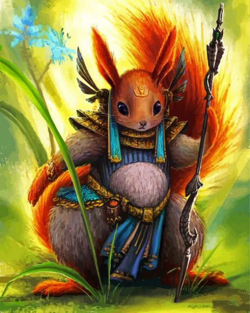 Warrior Red Squirrel paint by numbers