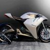 White Ducati Motorcycle paint by numbers