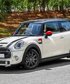 White Mini Cooper paint by numbers
