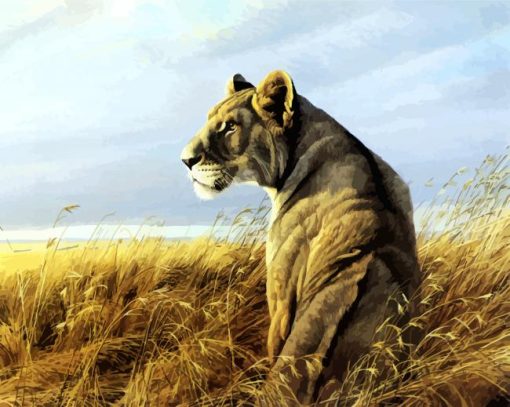 Wild Lioness Animal paint by numbers