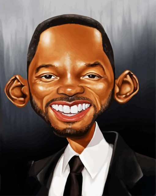 Will Smith Caricature Paint By Numbers - Canvas Paint by numbers