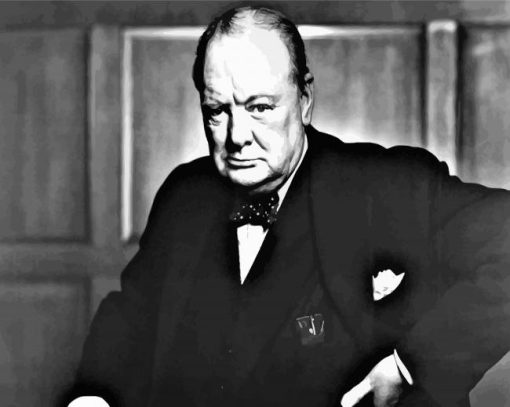 Black And White Winston Churchill paint by numbers