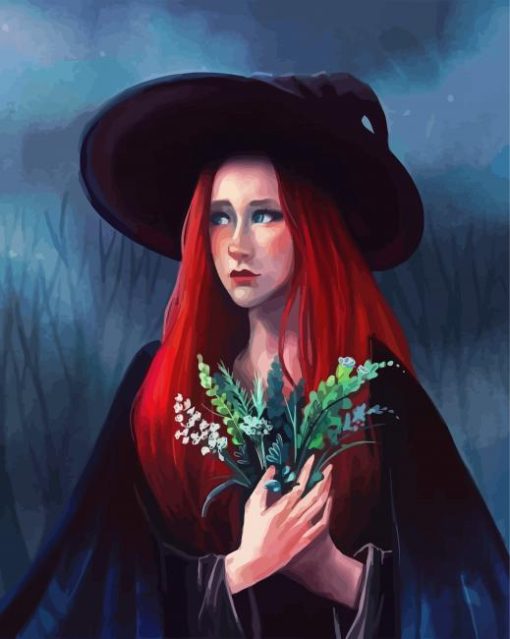 Beautiful Witch Girl paint by numbers