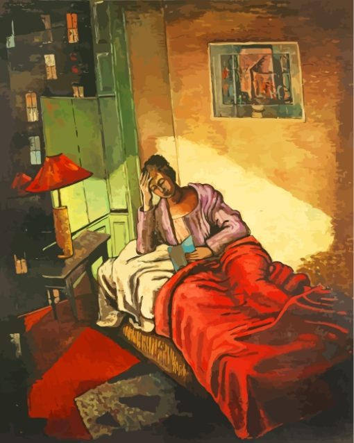 Woman Reading In Bed paint by numbers