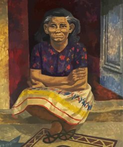 Woman Sitting On Doorstep paint by numbers