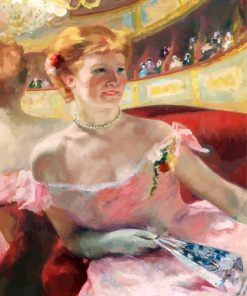 Woman With A Pearl Necklace In A Loge paint by numbers