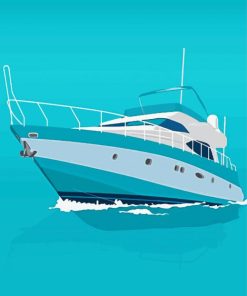 Blue White Yacht paint by numbers