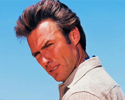 Young Clint Eastwood paint by numbers