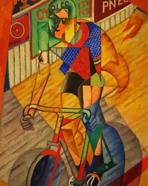 Abstract Cyclist Man paint by numbers