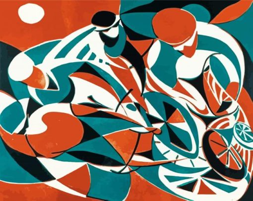 Abstract Cyclists Art paint by numbers